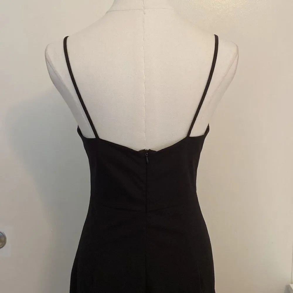 Zara Black Lightweight Midi Dress with Thigh Split Size Small - Picture 8 of 14